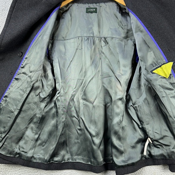 J Crew Wool Jacket Peacoat Womens Medium Gray Double Breasted Long Sleeve Pocket - Picture 3 of 7